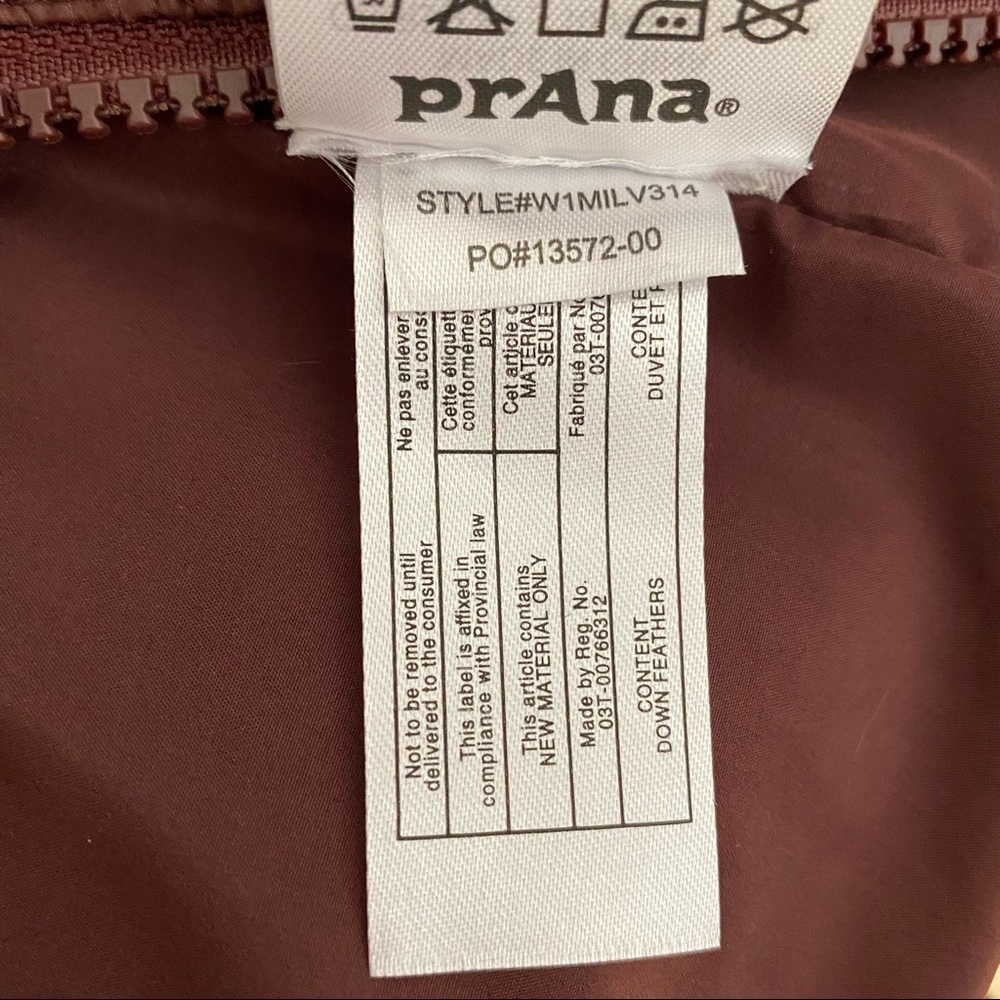 Prana Down Feather Milly Puffer Vest Burgundy/Maroon Size XL - Picture 16 of 16